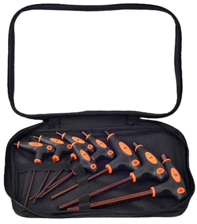 Juego de herramientas de mango en T de llave hexagonal – 8 piezas de doble extremo, kit de llave Allen, destornilladores ergonómicos, equipo de reparación de precisión, juego de llaves Allen con mango