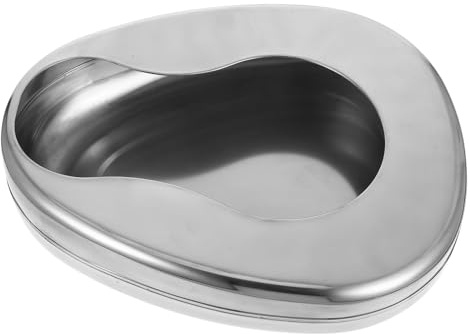 ARTSEWPLY Rostfritt Stål Sängpanna Bärbar Sängpan för Äldre och Sängliggande Patienter Ergonomisk Design Bekväm Användning Hållbar och Praktisk Toalettlösning för Vårdmiljöer