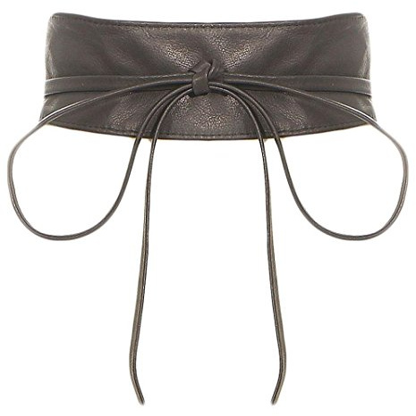 malito – Damen Taillengürtel aus 100% weichem Echtleder – Onesize Bindegürtel mit verstellbarem Taillenband – breiter Wickelgürtel mit Schleife – Hüftgürtel G100