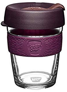 KeepCup Brew, Reusable Coffee Cup - Tempered Glass and Splashproof Sipper, M 12oz/340ml - Alder, Purple