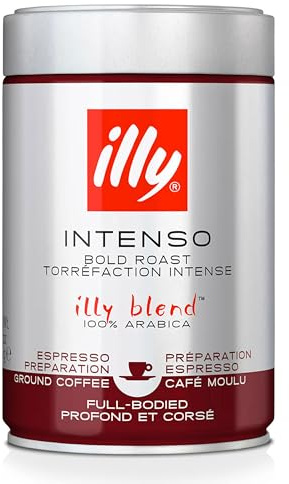 illy, Café Moulu pour Espresso Torréfié INTENSO, 6 Boîtes de 250g
