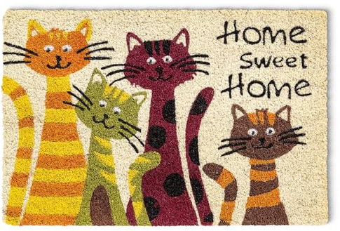 Paillasson en coco pour chat Sweet Home 40 x 60 cm, résistant aux intempéries, paillasson d'extérieur