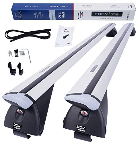 Dgh System Barres de Toit Easy Line Advanced 120 cm Compatible avec Renault Kadjar SUV 2015-2022 avec Barres longitudinales fermées, verrouillable, 90 kg