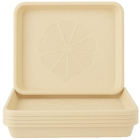 Home Garden Ornaments Soucoupe Pot Fleur 34x34cm Diamètre Beige Lot de 5 - Durable Soucoupe Carrée - Soucoupes pour Pots de Fleurs - Soucoupe Pot de Fleur Interieur (Beige)