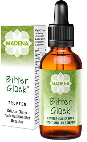 MADENA BitterGlück Original mit 18 Bitterkräuter-Extrakten Bitterstoffe Tropfen 50 ml nach Hildegard von Bingen
