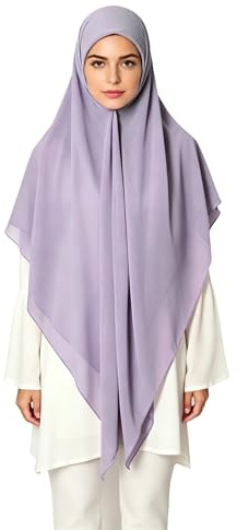 Lina & Lily Premium Chiffon Damen Muslim Hijab Kopftuch Schal Quadrat 145 x 145cm