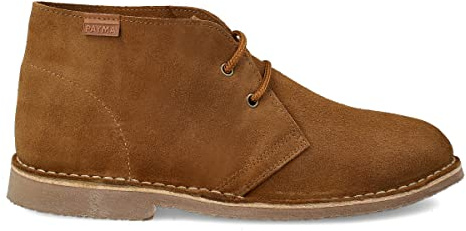 PAYMA - Stivali Stivaletti Safari Deserto in Pelle per Uomo e Donna. Fatto in Spagna. Scarpa Chukka in Crosta di Pelle Sport. Chiusura con Lacci. Suola in Gomma. Colore: Camel, Taglia: EU 44