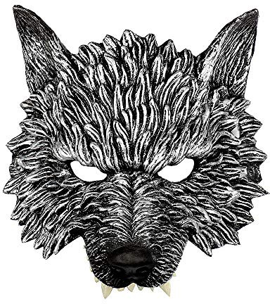 NewL Halloween 3D Tier Halbgesichtsmaske Maskerade Party Cosplay Kostüm für Damen und Herren (Wolf-2)