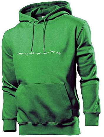 Generisch Fil barbelé clôture hommes sweat à capuche sweat-shirt, vert, M