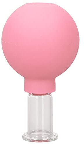 Psytfei Set di Coppettazione Facciale in Vetro Aspirazione Sottovuoto in Silicone Coppettazione Massaggio Terapia Occhi Viso Massaggio Sottovuoto Coppa Anticellulite per Occhi Viso Corpo(Rosa 2)