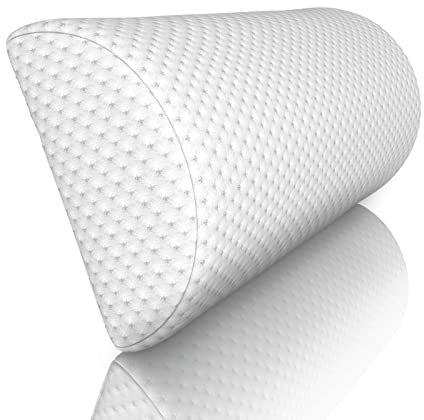 Top Home Solutions Half Moon Knee Pillow Sleeping Cushion - Side Memory Foam Back Support Extra Firm - Semi-Roll Knee Pillow - Leg Elevation - Pain Relief