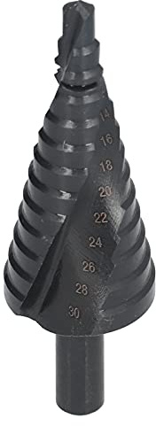 Broca Escalonada 6‑30 Mm HSS Broca Escalonada con Ranuras en Espiral para Perforar Agujeros de Madera en Chapa de Aluminio y Metal