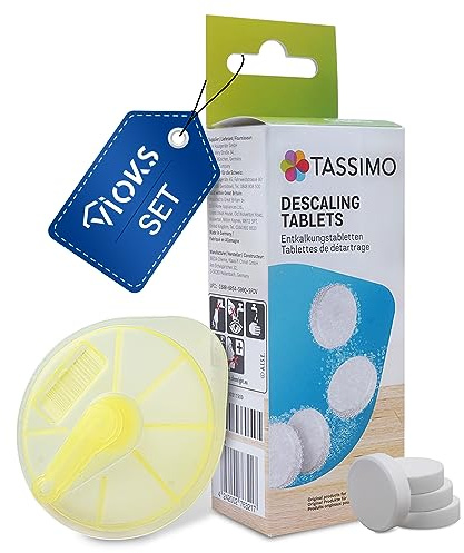 VIOKS Disque de nettoyage jaune + languettes de détartrage de rechange pour Bosch 576836 00576836 311909 00311909 Disque T et languettes de nettoyage Détartrant pour machine à café entièrement automa