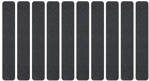 VGOL 10 st halkskyddstejp förklippta remsor halkfria självhäftande trappsteg säkerhetstejp för trappsteg trappsteg stegar ramper byggnadsställningar 30 cm x 5 cm svart