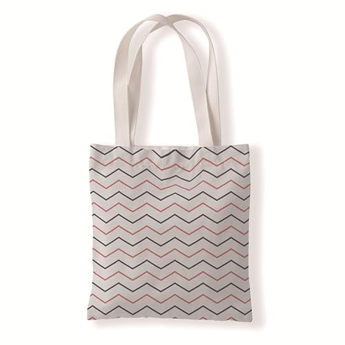 Siebe Tote Bag Aesthetic 33X37 Rote Und Schwarze Linien Baumwolltasche Jutebeutel,Stoffbeutel Mit Zwei Langen Henkeln,Stofftasche Faltbar,Wiederverwendbare Jutebeutel
