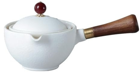 JIEDA Chinese Gong Fu Tea Set Portable 360 Rotation Teapot Ceramic Tea Maker Infuser Semi-Automatic Teaware for Home Office Travel