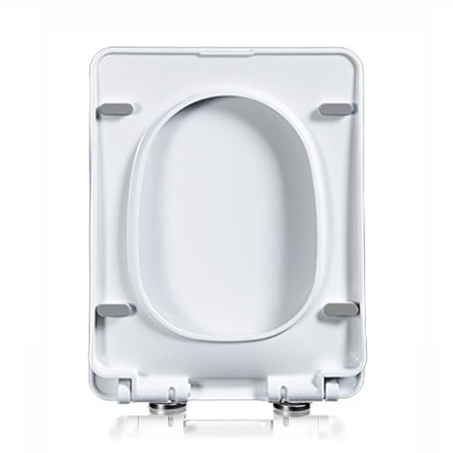 DRYFAL WC-Sitz Eckig Toilettendeckel Eckig Klodeckel Mit Absenkautomatik, Antibakterielles Duroplast, Toilettendeckel Abnehmbar, Rechteckiger Typ,06A