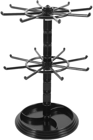 Holibanna Rotating Necklace Holder Organizer Stand for Jewelry and Keychains Desktop Hanging Rack for Small Accessories Display Plastic with Sleek Finish Space-saving Jewelry Storage