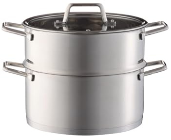 Brandani Vaporiera Free Inox 6 LT - SKU 51124 - Acciaio Inox 18/10 con Doppio Cestello