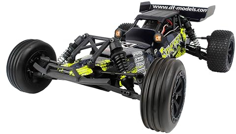 DF Models Crusher Race Buggy V2 – 1:10 RTR 2WD (Länge x Breite x Höhe 415 x 265 x 135 mm, Gewicht 1600 g, Max. 40 km/h, ab 14 Jahren, Fahrzeugauto, Spielzeugtruck) 3140, Schwarz