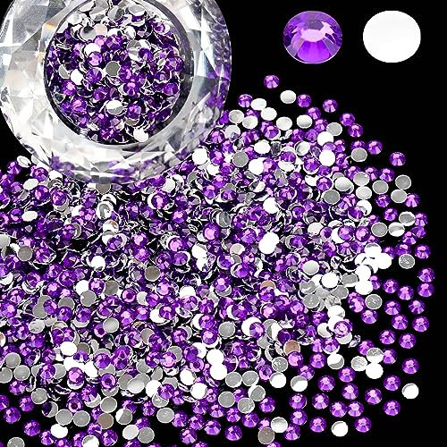 Wholesale Bulk Bag - 1000 diamantes de imitación de resina de 6 mm con parte trasera plana, redondos, no termoadhesivos para uñas, vasos, adornos brillantes de bricolaje, piedra de diamante de cristal