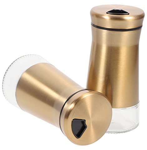 GRIRIW 2piezas Vinagrera De Acero Inoxidable Botellas De Condimentos Visibles Salero y Pimentero Para Cocina De Botellas Para Especias