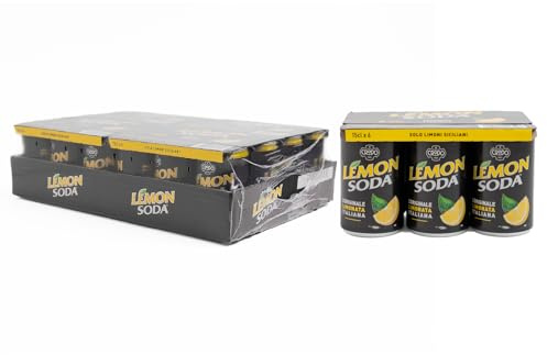 Lemonsoda | Bevanda Gassata al Limone, 24 Minican Lattine da 15 cl | L'originale Limonata Italiana, Rinfrescante, con Succo di Limoni Siciliani, Senza Coloranti