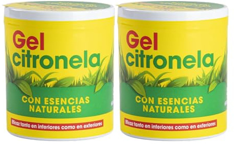 Gel Repelente de Mosquitos con Citronela - Repelente Natural contra Insectos, Aroma Refrescante, Envase Lata PACK 2