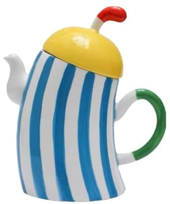 Fangxuee Tetera de Cerámica con Orificio para Infusor de Té y Asa Abigarrada. Tetera de Porcelana con Tapa.