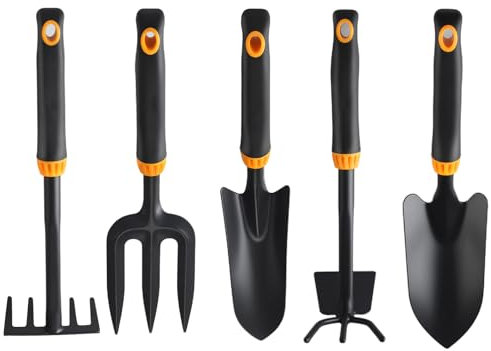 Pala da Giardinaggio - 5 Pale Manuali da Giardino,Set Per Coltivazione, Trapianto, Orto, Balcone E Giardino Con Vanghe Per Terrazzo E Aiuole Rialzate