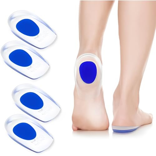 OYZOQ 2 Paires Talonnettes en Gel, Talonnette Silicone Semelle Talon, Bleu Coussinet Talon Chaussure, Soulagement du Talon du Pied