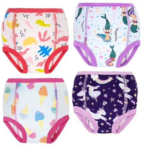 MOEMOE BABY Töpfchen Trainingshose 4 Stück Baby Waschbare Töpfchentraining Unterhose Kinder Unterwäsche für Mädchen 6 Jahre