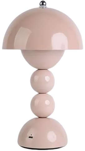 Generico Lampada da tavolo ricaricabile, 3 temperature di colore e controllo touch, lampada LED senza fili alimentata a batteria per interni ed esterni, per casa, ufficio, comodino (Bianco latte)