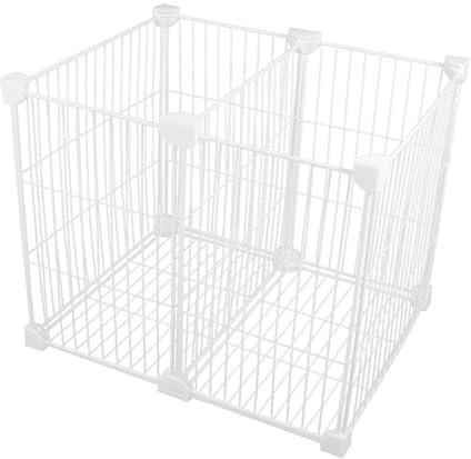 Ipetboom Bac de Rangement pour Congélateur Coffre 2 Compartiments 36X30X30 CM en Fil Métallique Résistant au Froid Fond Plein et Panneaux Transparents Panier Cuisine Polyvalent pour