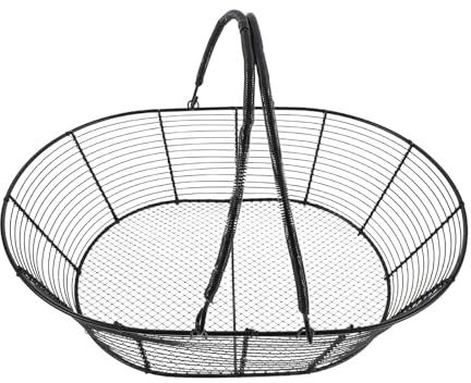 Levemolo Panier en Fil de Fer Noir Ajouré avec Poignées Corbeille à Fruits et Légumes Multifonction Panier de Rangement Métallique Robuste Cuisine Salon et Pique-Niques Décoratif
