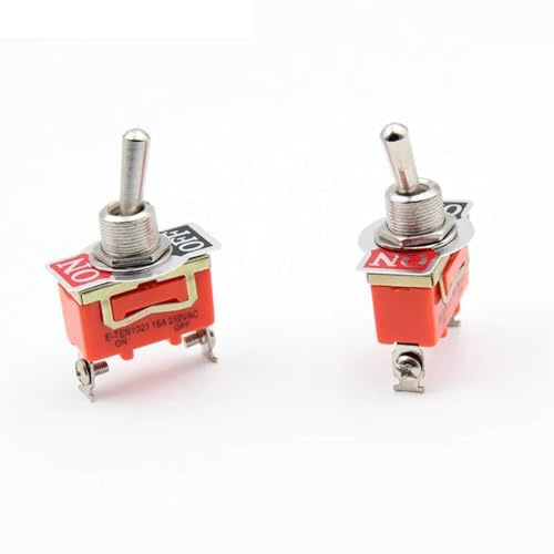 2 interruptores E-TEN1021 SPST ON/OFF de 2 posiciones con control de potencia, rosca de 12 mm, CA 250 V, 15 A