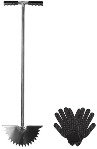 GARIOUANS Coupe-Bordures Manuel Demi-Lune 1 Pièce en Acier Inoxydable, Outil de Jardinage Portatif pour Pelouse, Trottoir et Aménagement Paysager, Tondeuse Portative Légère