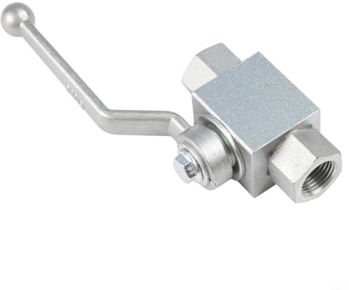 2-Wege-Kugelhahn für M16*1,5, Hochdruck-Kugelhahn 500 Bar Hydraulisches Kohlenstoffstahlventil für Öl Wasser, manuelles industrielles Kugelhahn