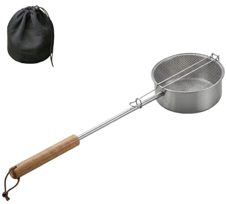 Ungiftiger Popcorn-Popcorn-Popper aus Edelstahl, abnehmbarer, sicherer Popcorn-Maker für Feuerstellen, Grills und Camping, gesunde Popcornherstellung unverzichtbar