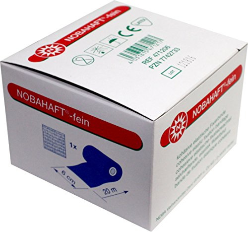 1x Nobahaft®-fein kohäsive Fixierbinde Kompressionsbinde Unterzug, blau, 6cmx20 m Rolle