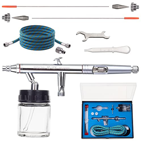 Original FENGDA Präzise Airbrushpistole Double Action Funktion 0,3 + 0,5 + 0,8 mm Düsen Tank