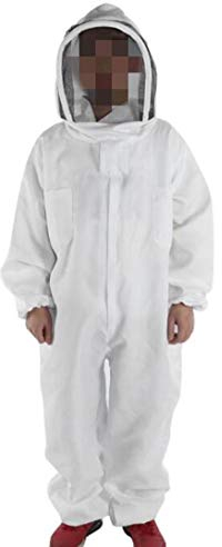 LTBEE Imker Professioneller Overall Anzug Imkeranzug Imkerei Weißer Weltraumanzug mit selbsttragenden Schleier für Bienenzüchter