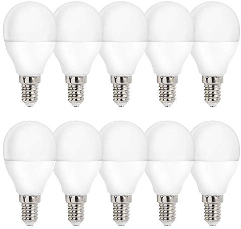 NCC-Licht 10 x LED Leuchtmittel Tropfen 8W = 48W E14 matt Kugel 160° warmweiß 3000K