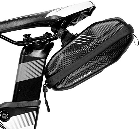 WILD MAN Satteltasche Fahrradtasche Fahrradsitztasche Radtasche für Mountainbike Wasserdicht Satteltasche Radtasche mit Rücklichthalter für Rennrad Schwarz
