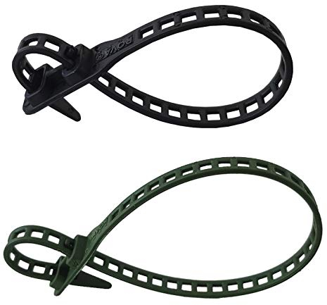 netproshop Soft Flexbinder Pflanzenbinder Kabelbinder Schwarz oder Grün Auswahl Größe, Menge:100 Stueck - Schwarz, Größe1:7.0 mm x 260 mm