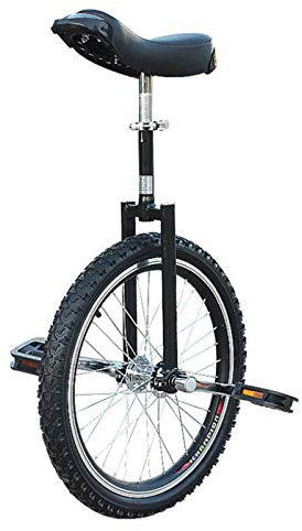 Einrad Junge Mädchen Unisex Einrad Kinder Erwachsene Anfänger, 16/ 18 / 20/ 24 Rad Einrad, Verstellbare Höhe, Laden Sie 150 Kg (Color : Black, Size : 40cm(16inch))