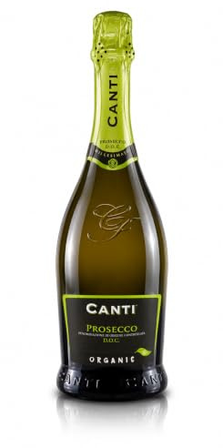 Canti - Prosecco D.O.C. Sparkling Millesimato, Organic Wine 11%, Italian Glera Grape Variety from Veneto, Sweet and Fresh Taste, 1x750 ml