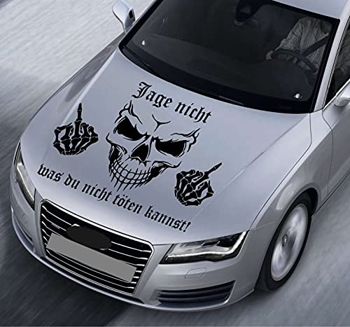myrockshirt JAGE Nicht was DU Nicht TÖTEN Kannst Typ XXXL in 900x600mm Motorhaube Auto Aufkleber cm Totenkopf Skull F*ck Finger JDM OEM Tuning Sticker Decal freie Farbwahl