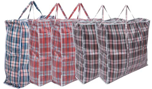 Straame Laundry and Storage Bag, Multipurpose Storage Bag, Durable and Resistant Storage Solution with Zips and Handles, Large Reusable Bags (80 x 60 Pack of 5)