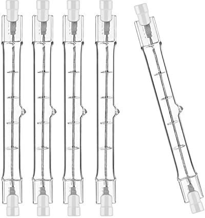 Jaenmsa R7S Halogen Leuchtmittel 118mm 300W 230V, 5er Pack Halogenstab R7S 118mm, Halogen Birne r7s Dimmbar Halogenstablampe für baustrahler, Arbeit Landschaftsbeleuchtung,Wohnzimmerleuchten